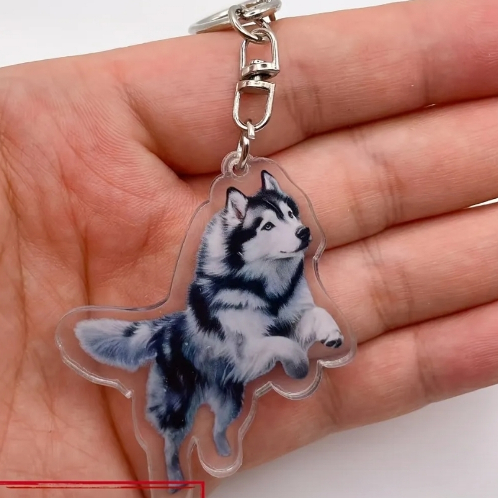 NEW! 2D Acrylic Husky Keychain/Bag 👜🎒 Charm Accessories ~ 🐕🐾